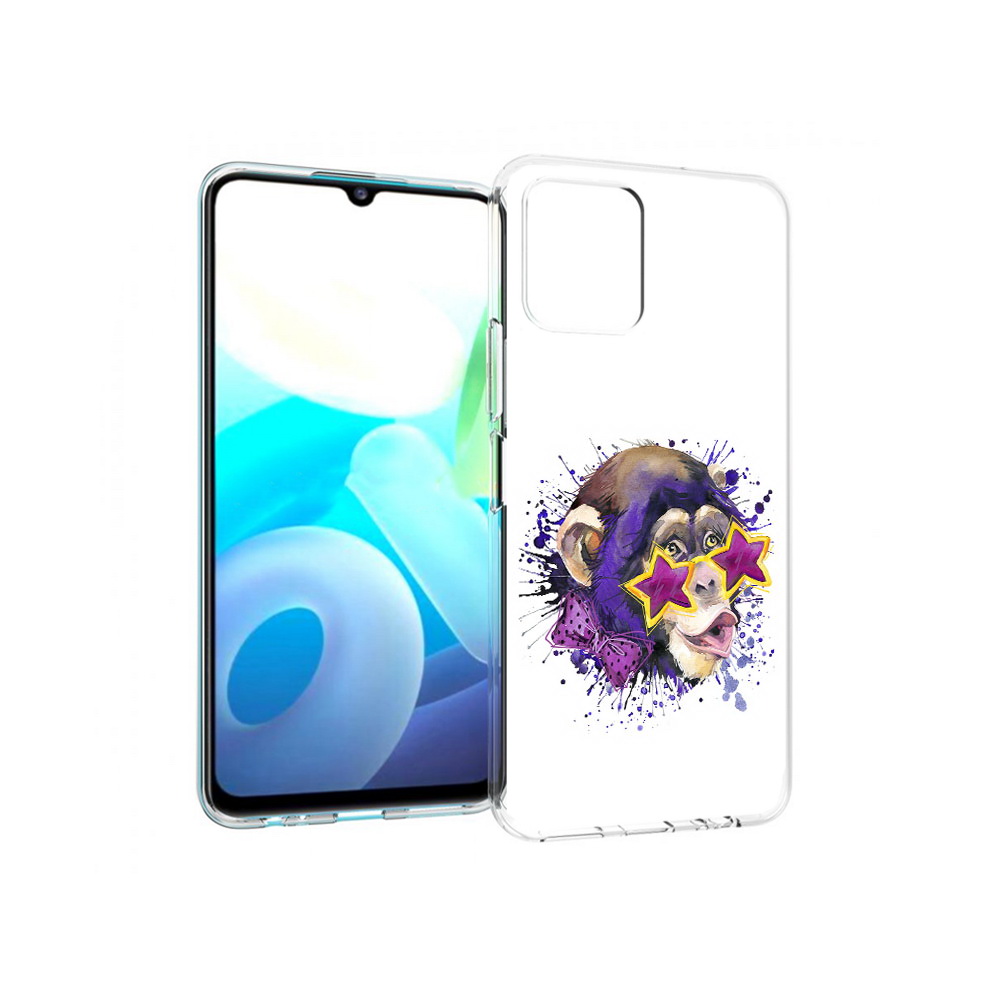

Чехол MyPads Tocco для Vivo Y15s обезьяна в очках (PT224456.390.524), Прозрачный, Tocco