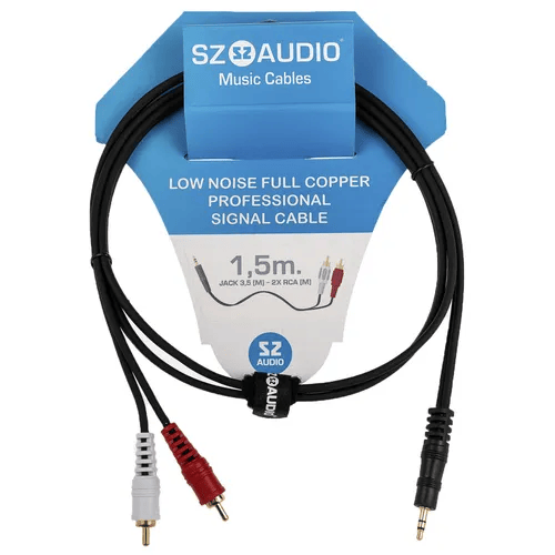 

Кабель акустический SZ-Audio Jack 3,5 - 2хRCA 1.5м, Черный, Jack 3,5 - 2хRCA