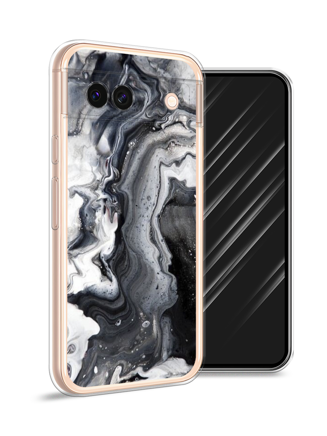 

Чехол Awog на Google Pixel 8A "Бело-черные сложные полосы", Серый;серебристый;белый, 271750-1