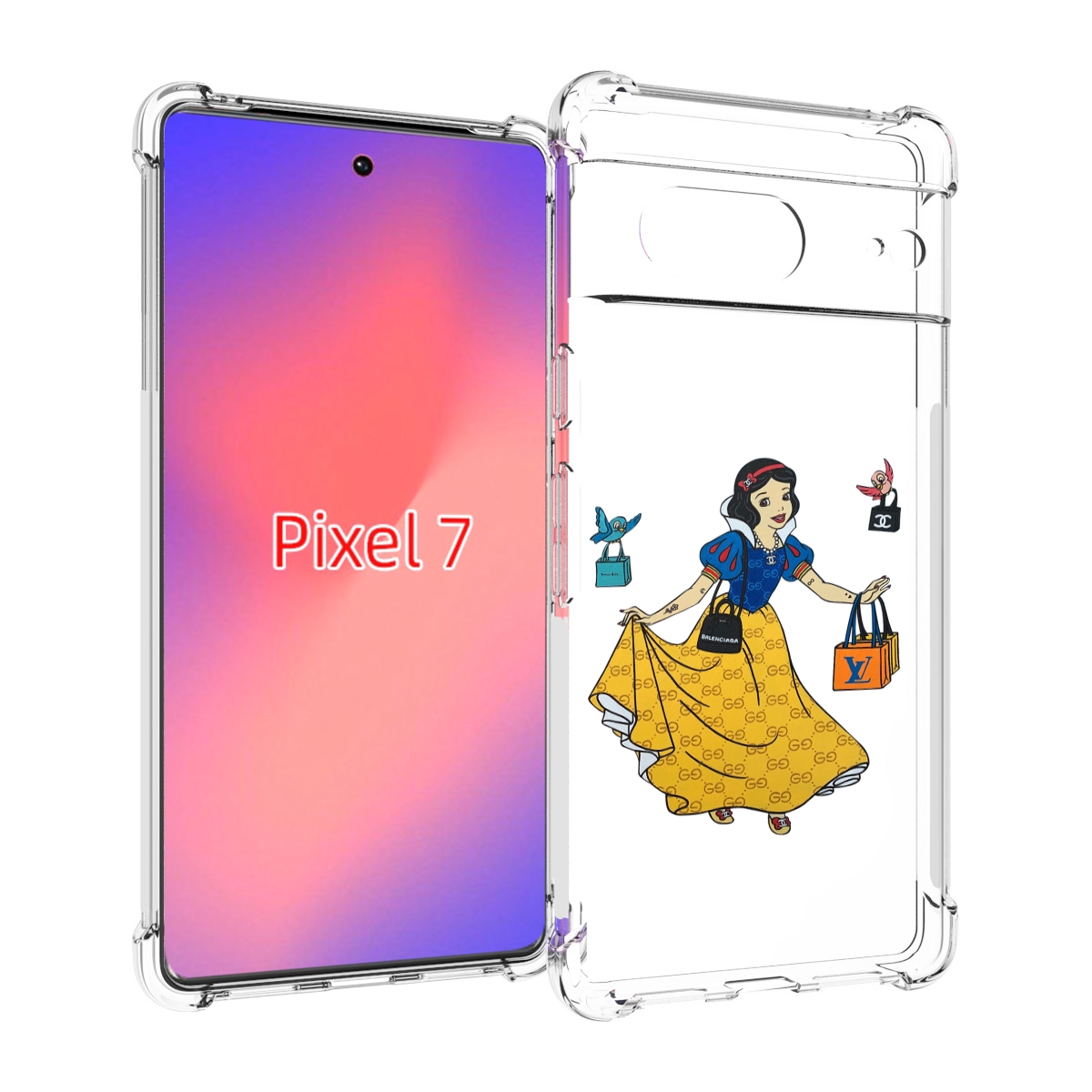 

Чехол Mypads Модная-Принцесса Женский Для Google Pixel 7, Прозрачный, Tocco