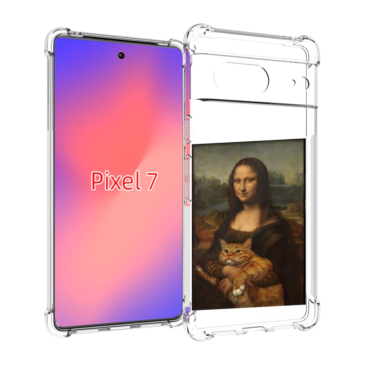 

Чехол Mypads Монализа-С-Котиком Для Google Pixel 7, Прозрачный, Tocco
