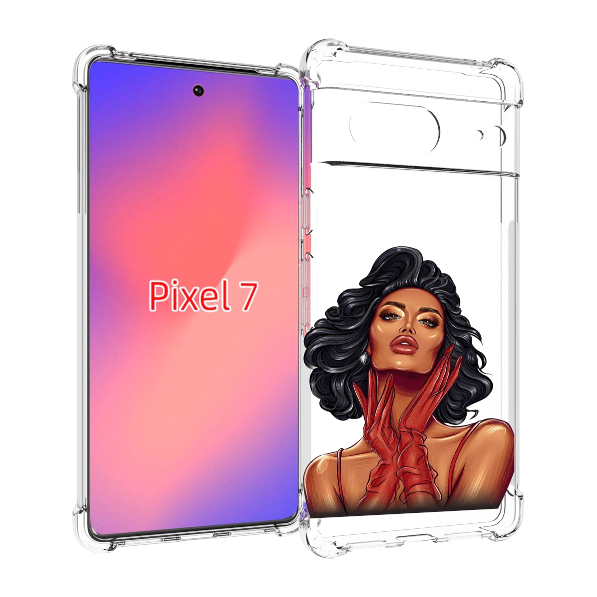 

Чехол Mypads Мулатка-В-Перчатках Женский Для Google Pixel 7, Прозрачный, Tocco