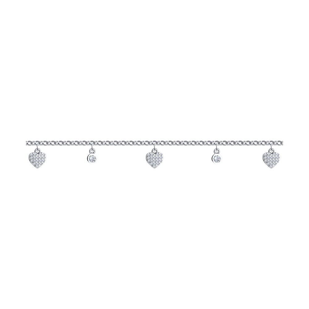 

Браслет из серебра р. 16 SOKOLOV 94051086-91, фианит, 94051086-91