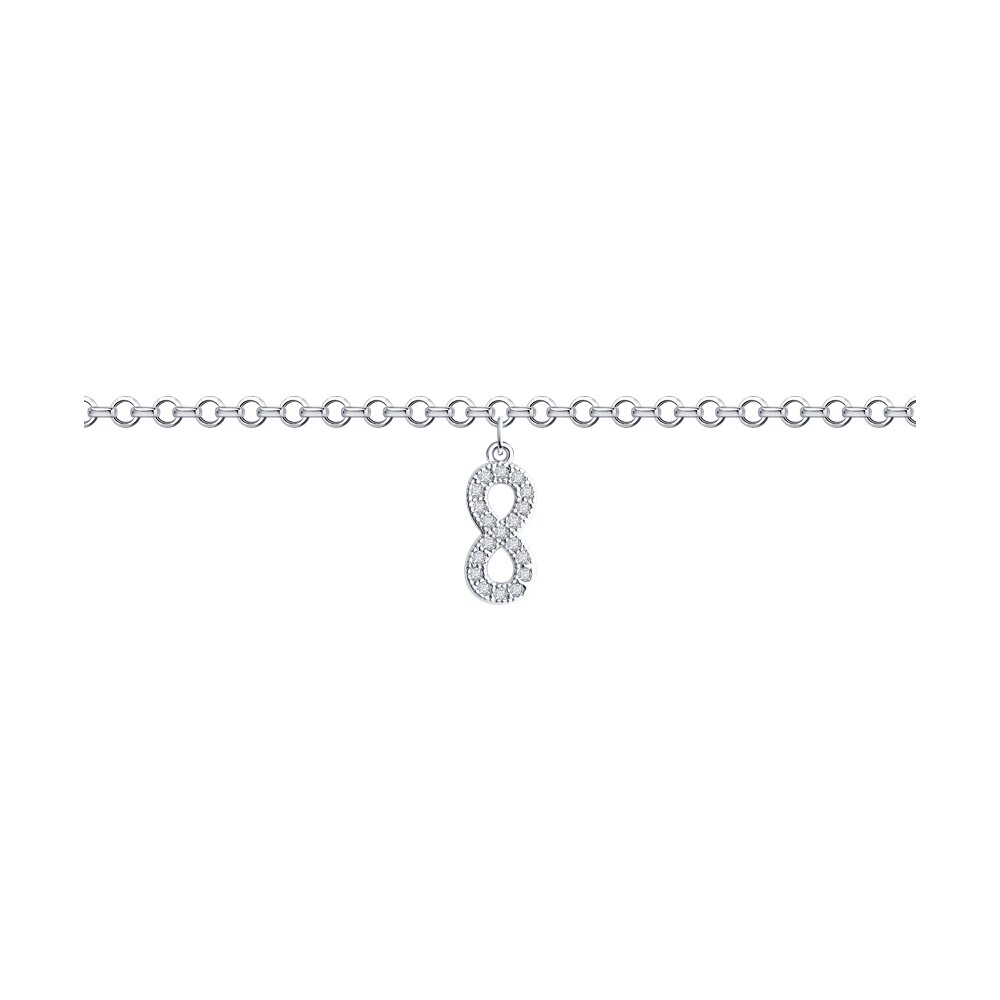 

Браслет из серебра р.  SOKOLOV 94051087-91, фианит, 94051087-91