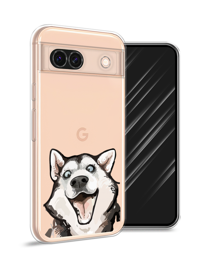 

Чехол Awog на Google Pixel 8A "Радостный хаски", Белый;голубой;черный, 271750-1
