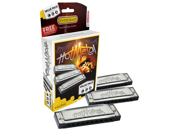 фото Набор губных гармошек диатоническая hohner hot metal cga