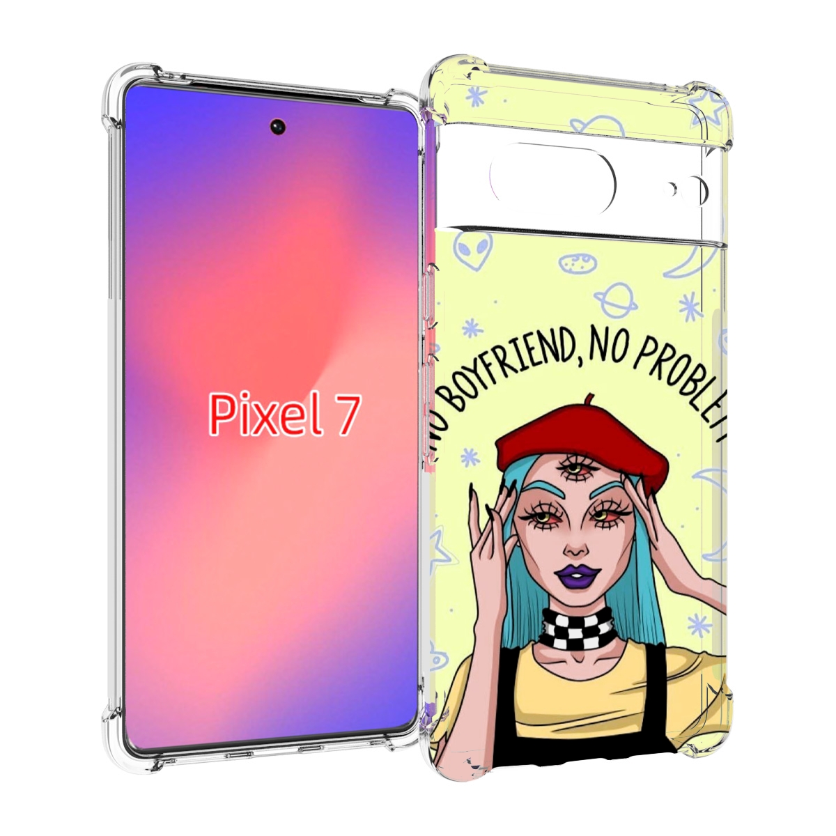 

Чехол Mypads Нет-Проблем-Нет-Мужчин Женский Для Google Pixel 7, Прозрачный, Tocco