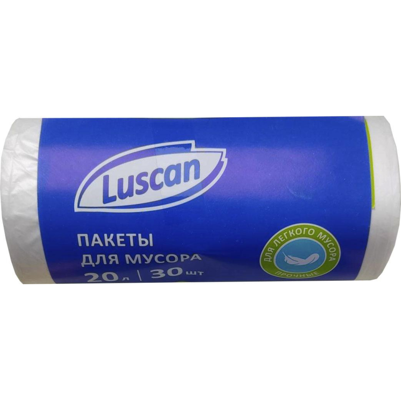 

Мешки для мусора ПНД 20л 6мкм 30шт/рул белые 42х50см Luscan, (4шт.), Белый