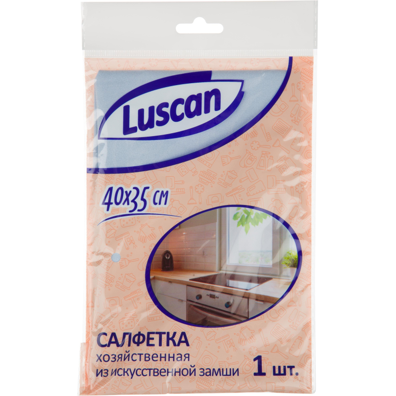 

Салфетка хозяйственная Luscan искусст замша 250г/м2 40х35см, (2шт.)