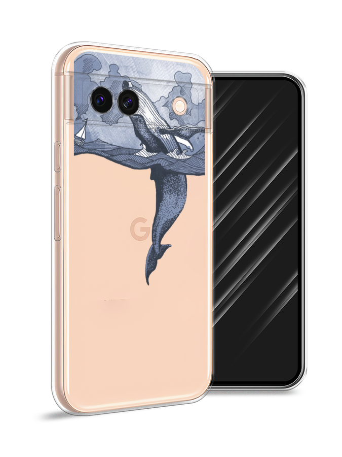

Чехол Awog на Google Pixel 8A "Два измерения", Голубой;черный;прозрачный, 271750-1
