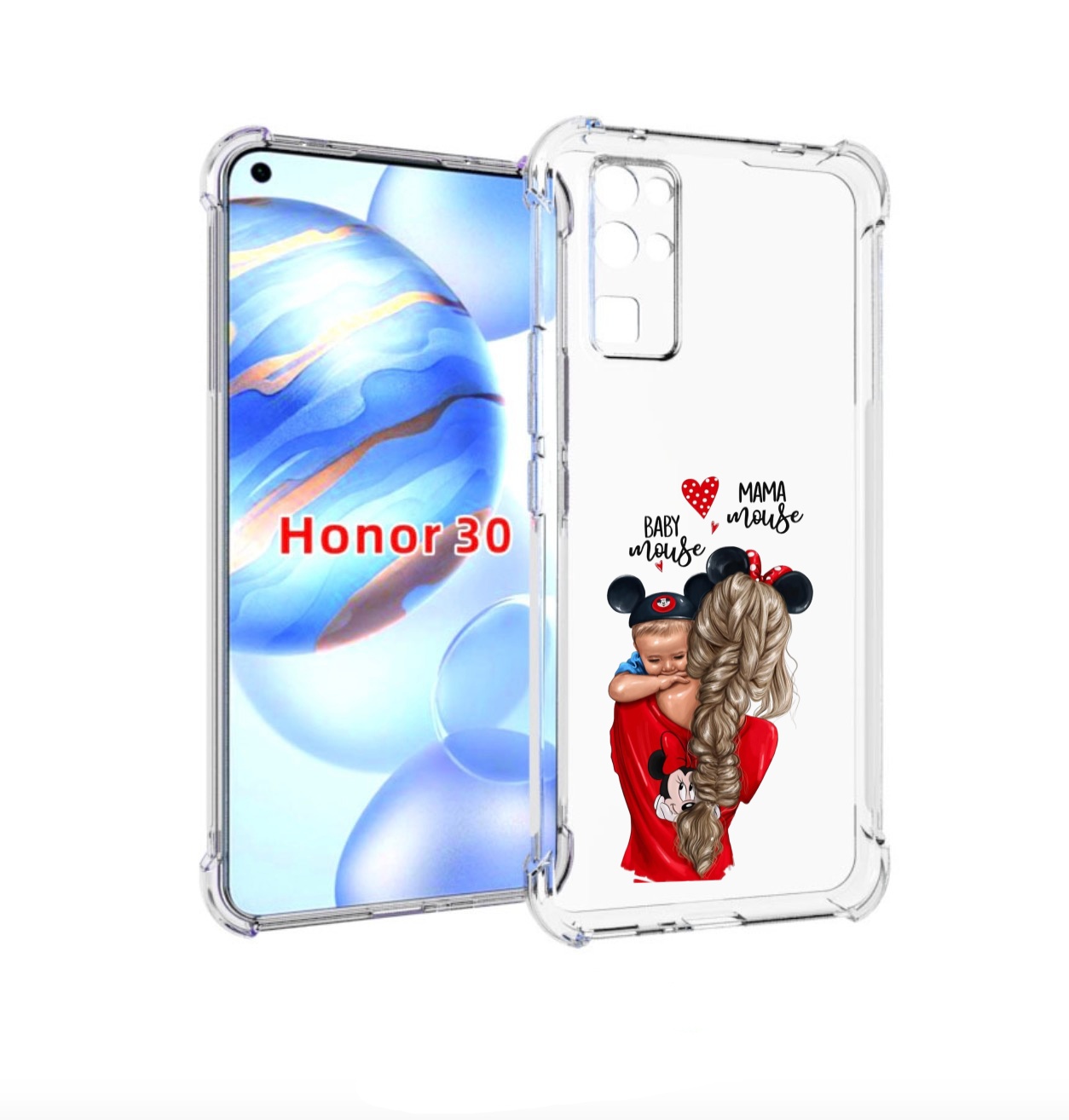 

Чехол бампер MyPads Мама-маус женский для Honor 30 (BMH-AN10) пр, Прозрачный, Tocco
