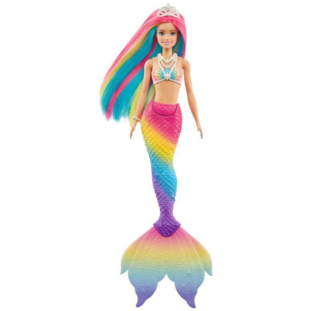 фото Кукла mattel barbie, русалочка меняющая цвет, с разноцветными волосами