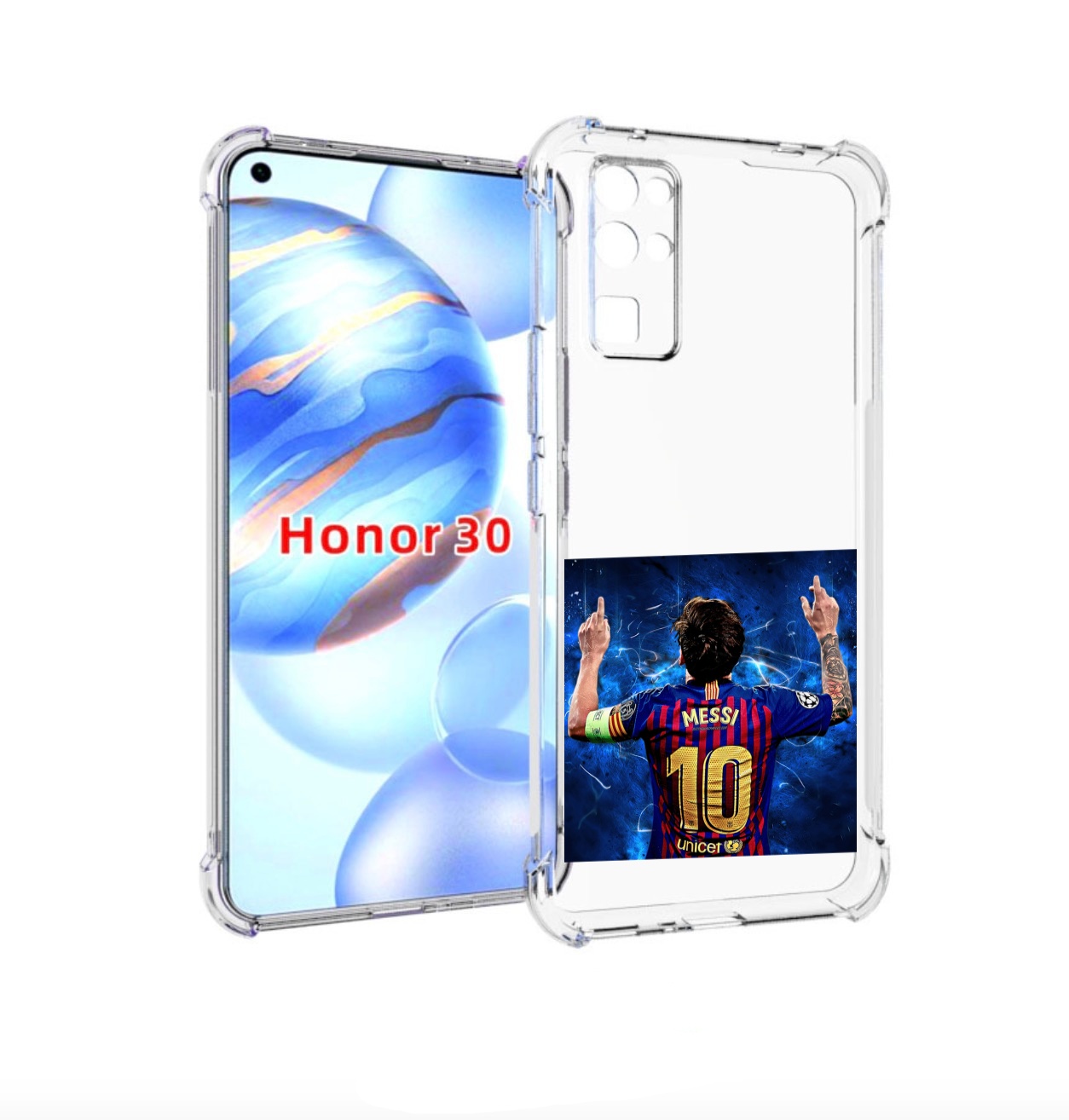 

Чехол бампер MyPads Месси-10 мужской для Honor 30 (BMH-AN10) про, Прозрачный, Tocco