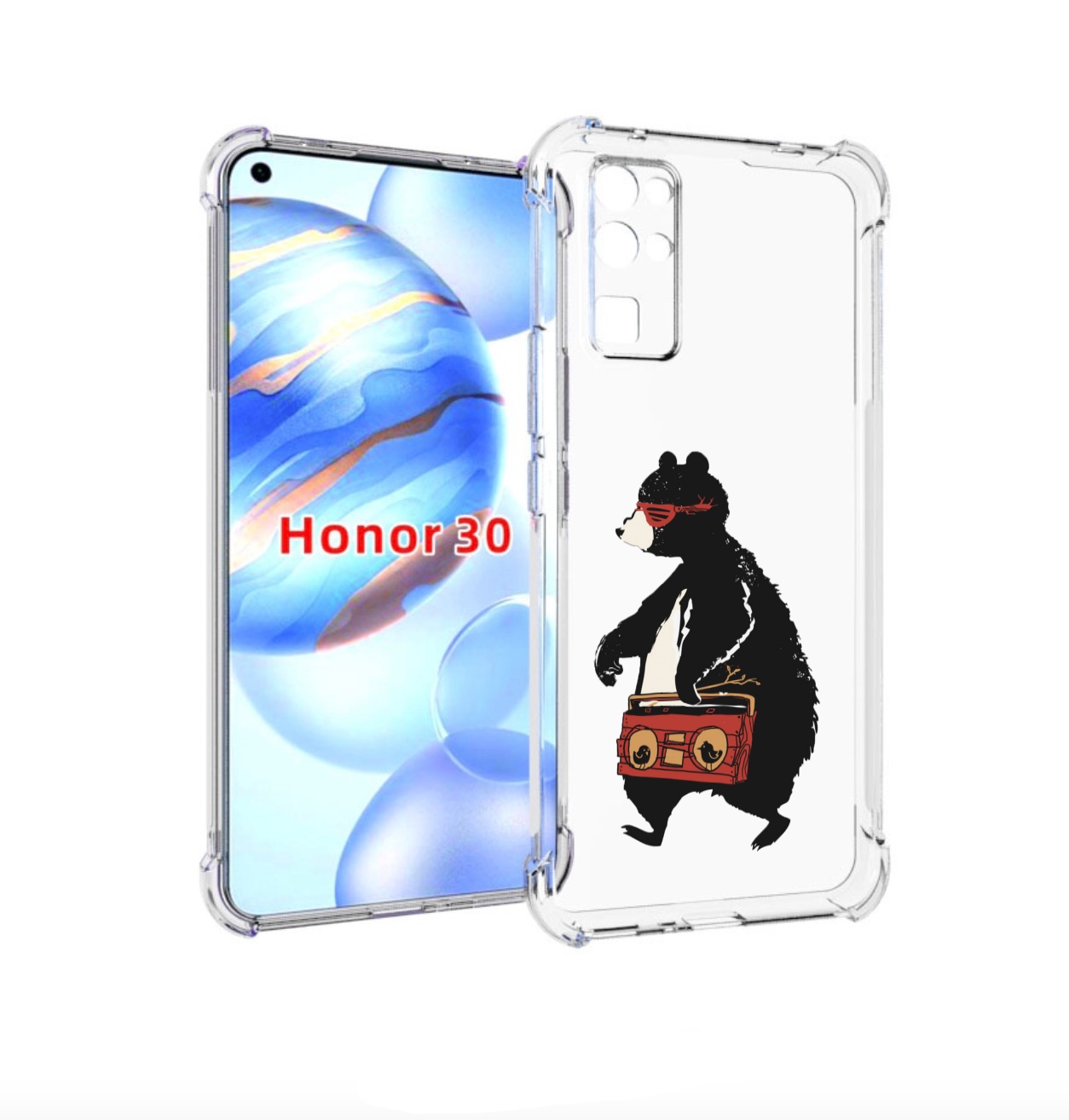 

Чехол бампер MyPads Музыкальный медведь для Honor 30 (BMH-AN10), Прозрачный, Tocco