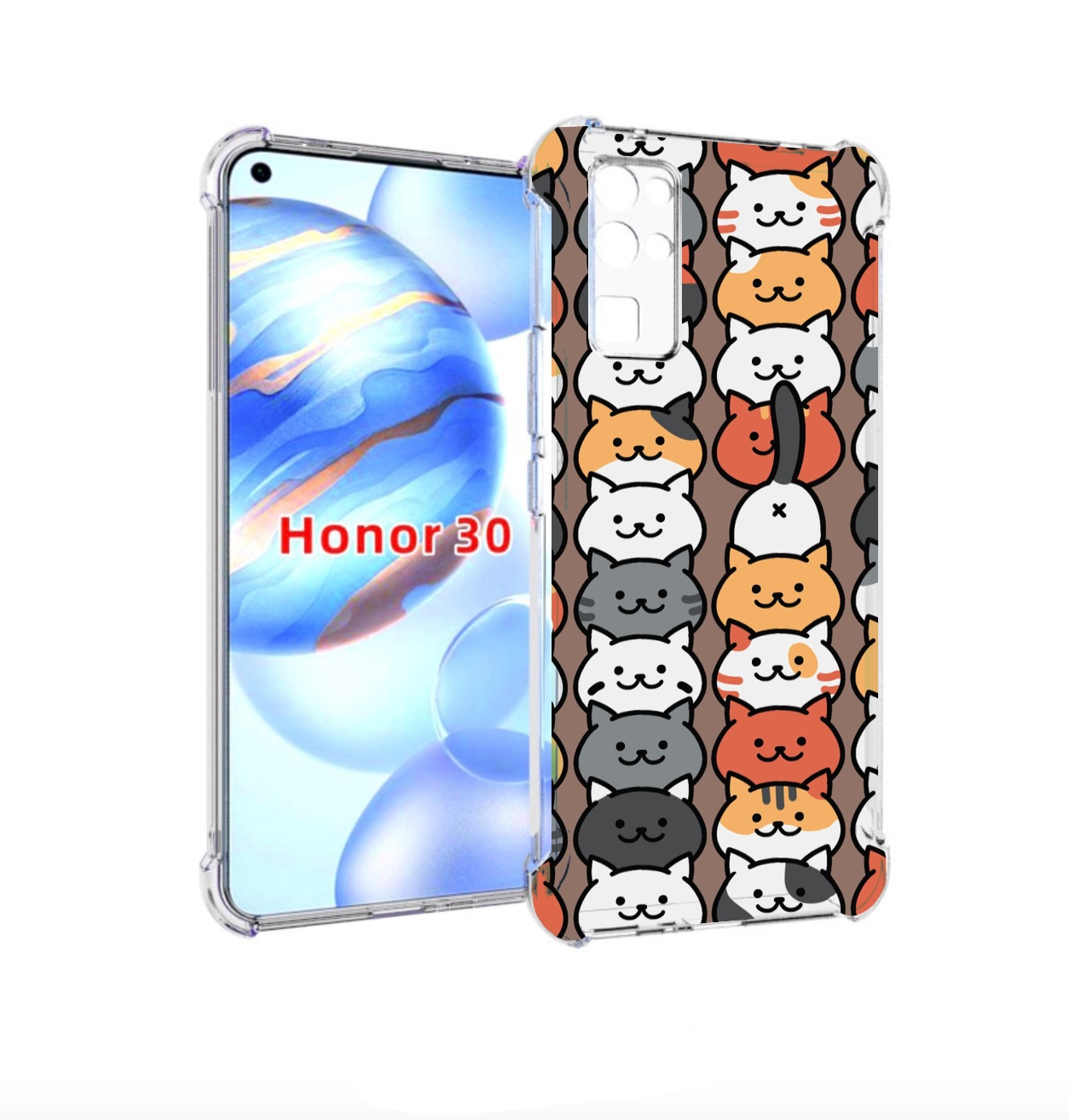 

Чехол бампер MyPads Найди-кота для Honor 30 (BMH-AN10) противоуд, Прозрачный, Tocco