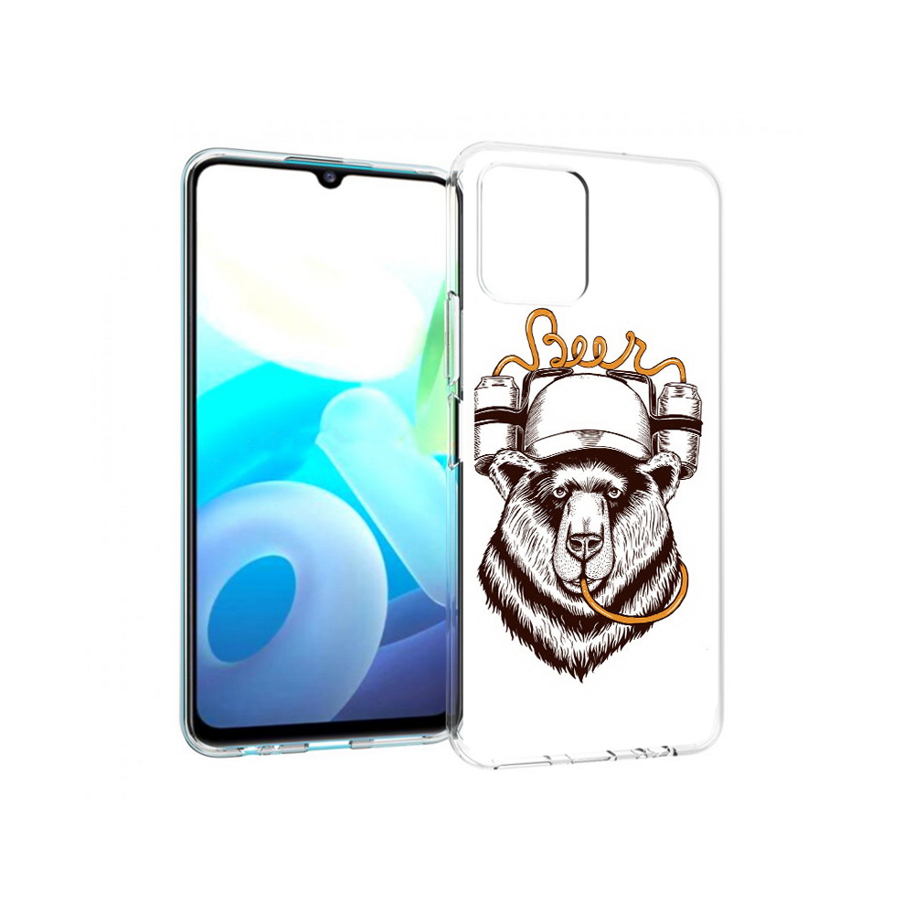

Чехол MyPads Tocco для Vivo Y15s пивной медведь (PT224456.390.538), Прозрачный, Tocco