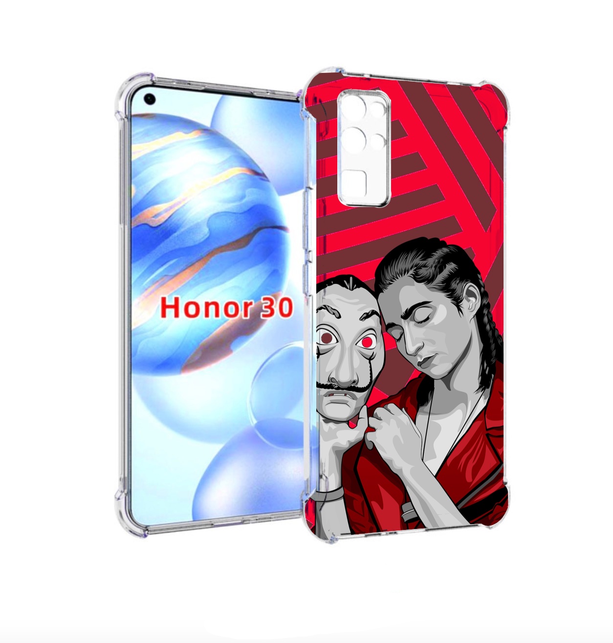 

Чехол бампер MyPads Найроби-бумажного-дома для Honor 30 (BMH-AN1, Прозрачный, Tocco