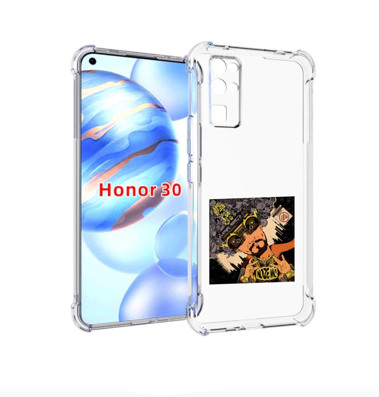 

Чехол бампер MyPads Неразбериха Noize MC для Honor 30 (BMH-AN10), Прозрачный, Tocco