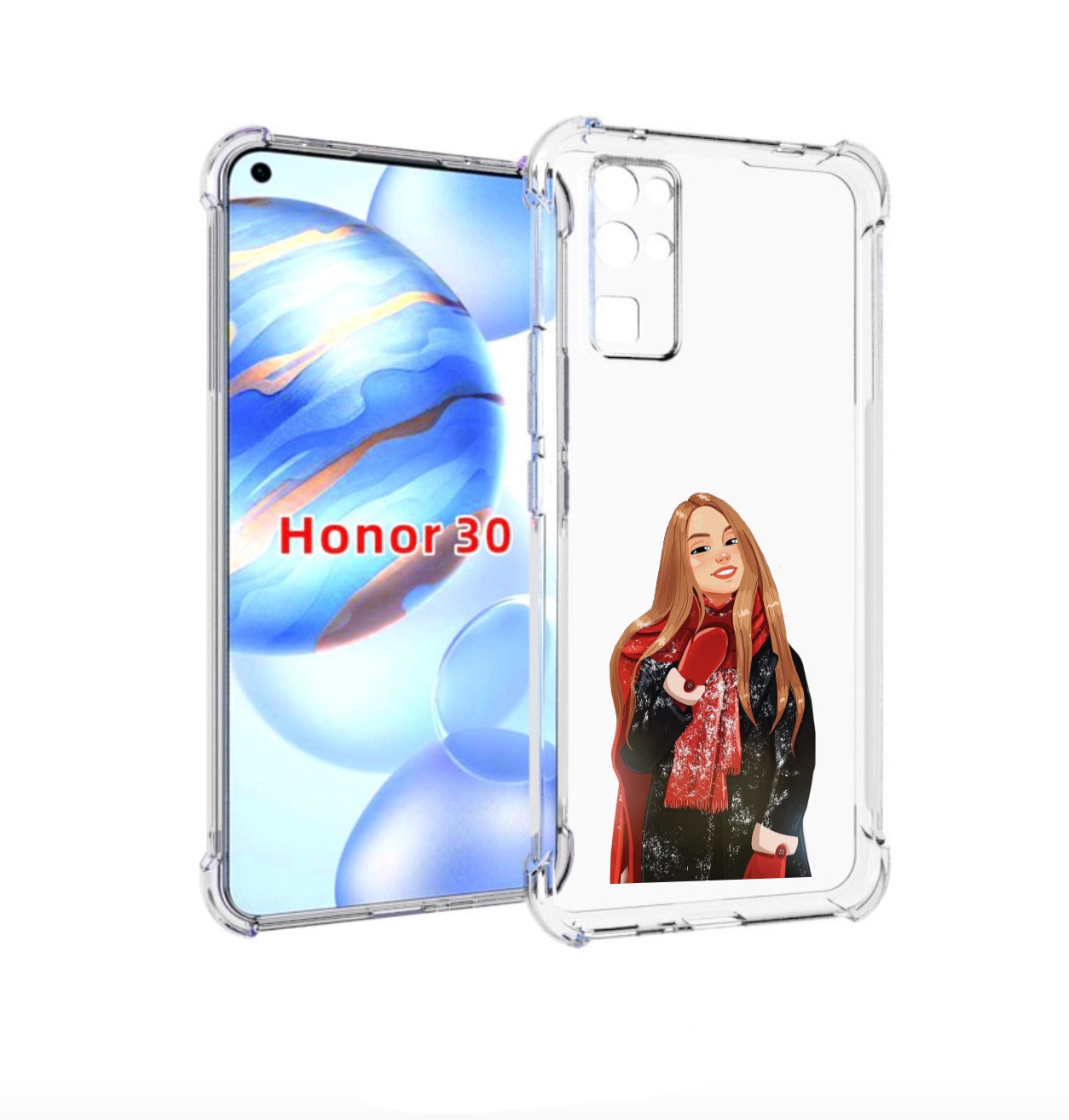 

Чехол бампер MyPads Новогодний-зимний-арт женский для Honor 30 (, Прозрачный, Tocco