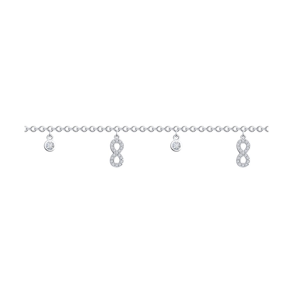 

Браслет из серебра р. 16 SOKOLOV 94051092-91, фианит, 94051092-91