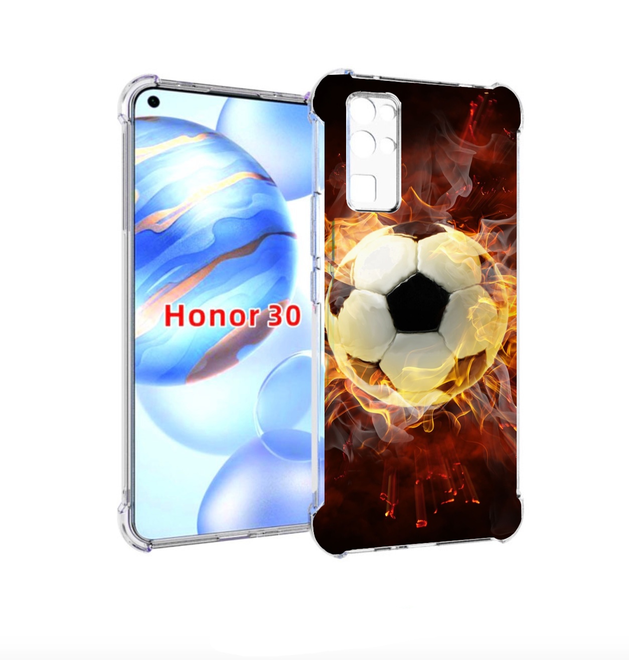 

Чехол бампер MyPads Огненный-мяч для Honor 30 (BMH-AN10) противо, Прозрачный, Tocco