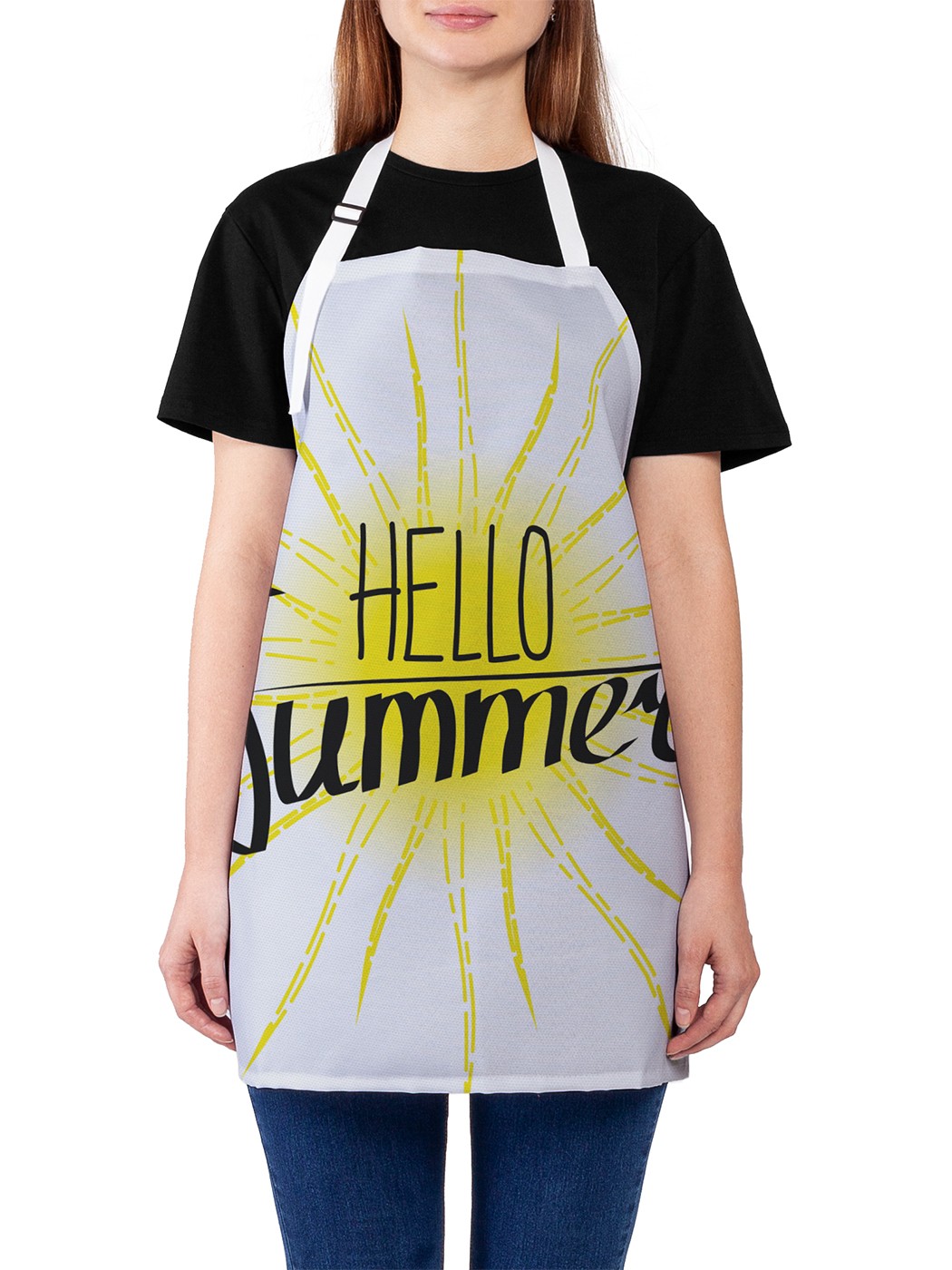 

Фартук женский JoyArty для готовки "Приветствую лето", универсальный размер, Желтый