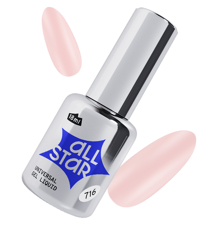 Гель скульптурный низкой вязкости ALL STAR Soft Pink 716 Бежево-розовый 18 мл