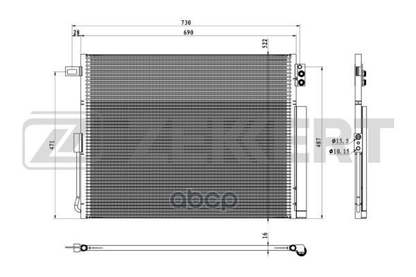 Радиатор Конд. Jeep Grand Cherokee Iv 10- Zekkert арт. mk-3176