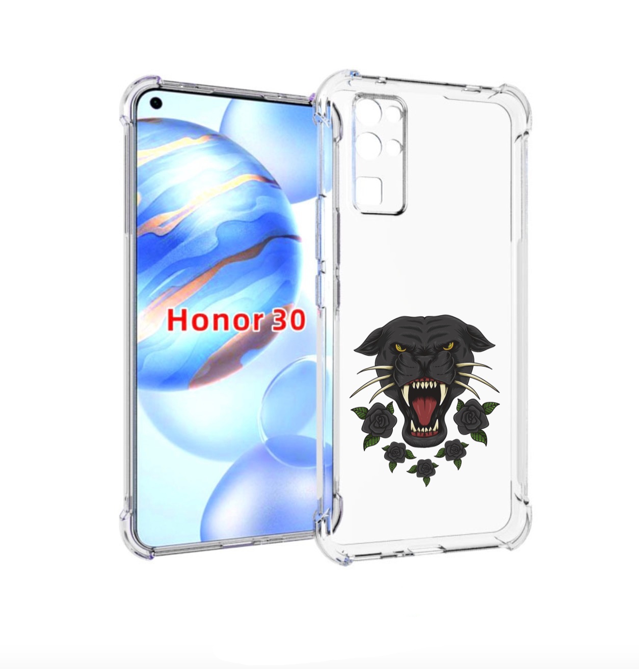 

Чехол бампер MyPads Пантера для Honor 30 (BMH-AN10) противоударный, Прозрачный, Tocco