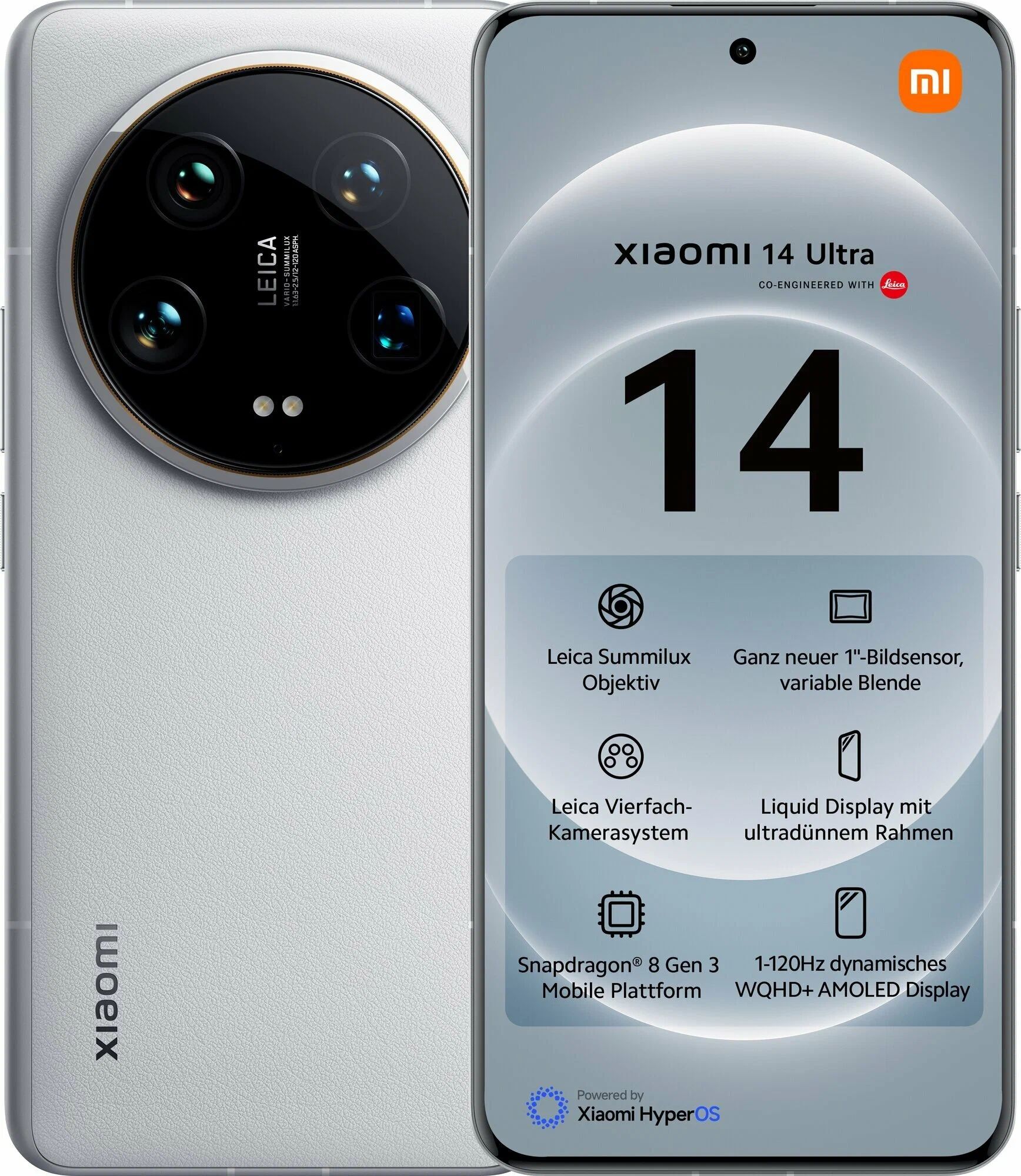 

Смартфон Xiaomi 14 Ultra 16/512GB White (14 Ultra 16/512GB White), 14 Ultra