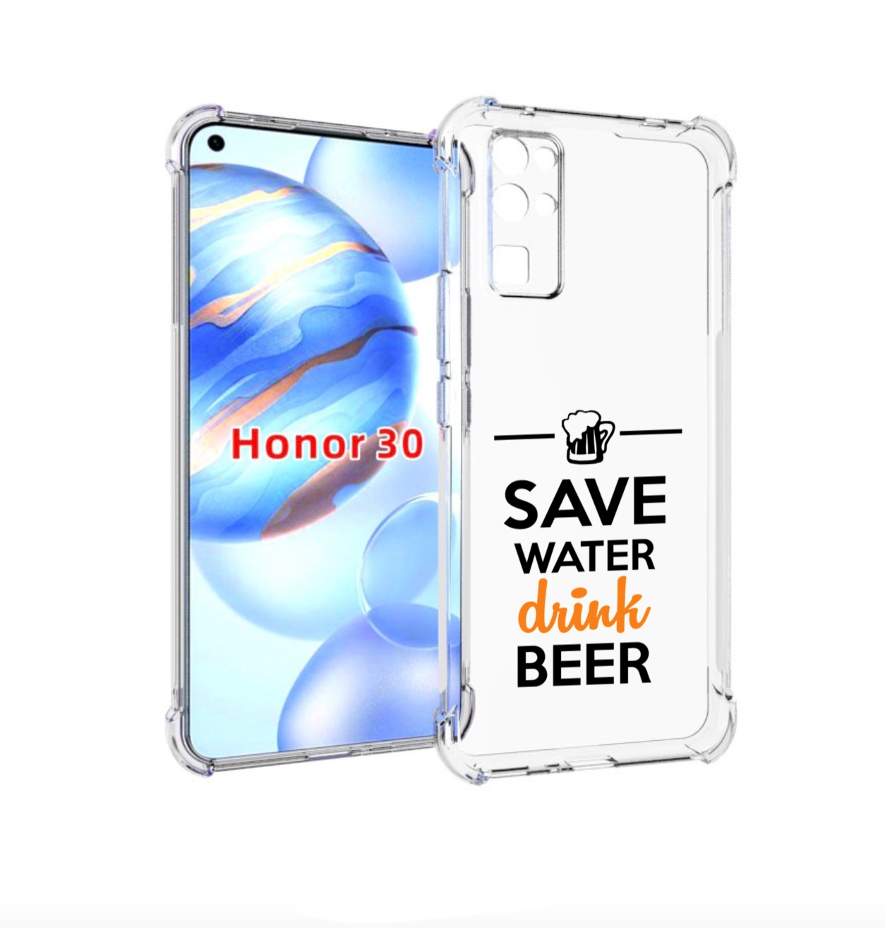 

Чехол бампер MyPads Пей-пиво для Honor 30 (BMH-AN10) противоударный, Прозрачный, Tocco