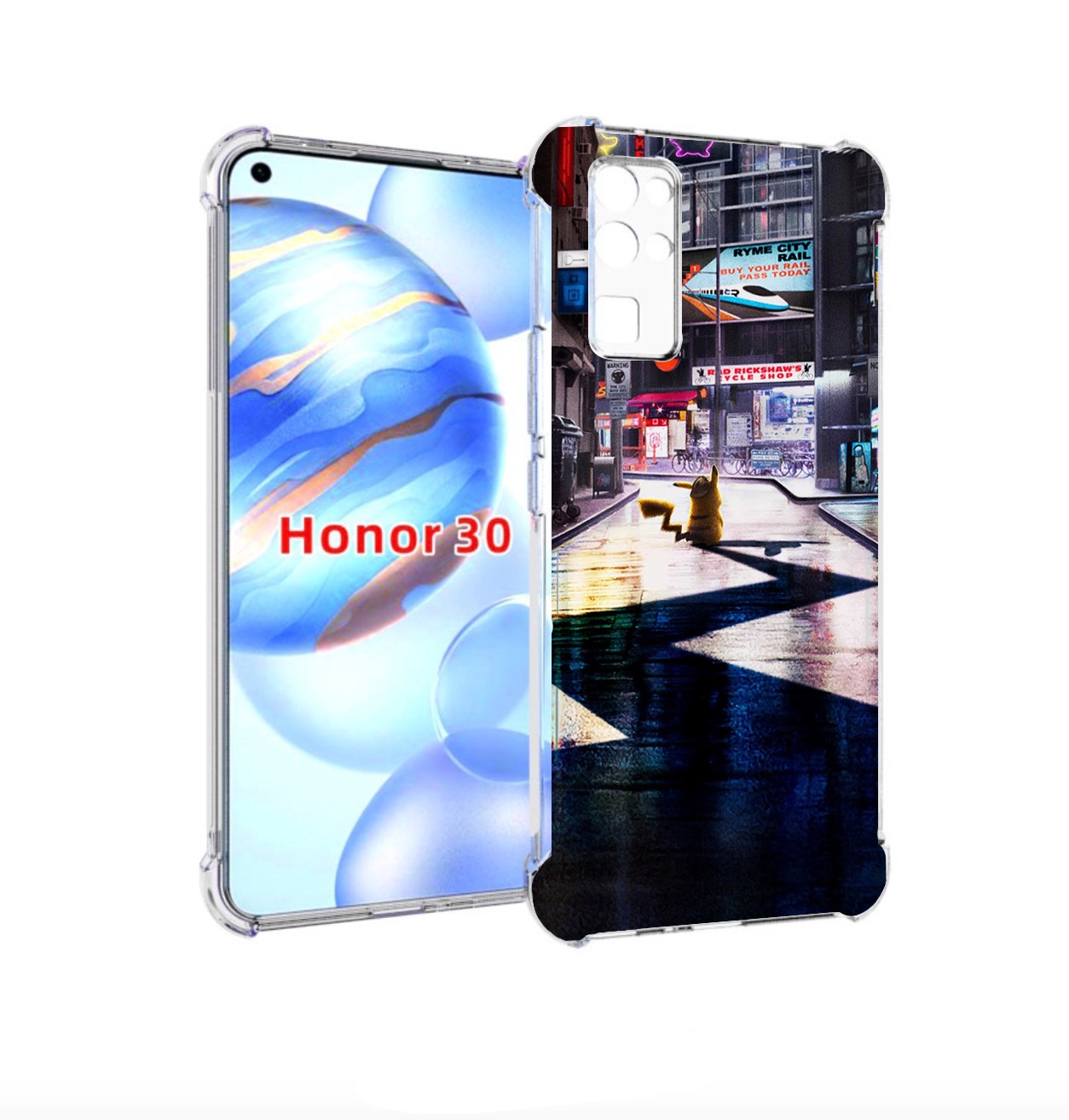 

Чехол бампер MyPads Пикачу-в-городе для Honor 30 (BMH-AN10) прот, Прозрачный, Tocco