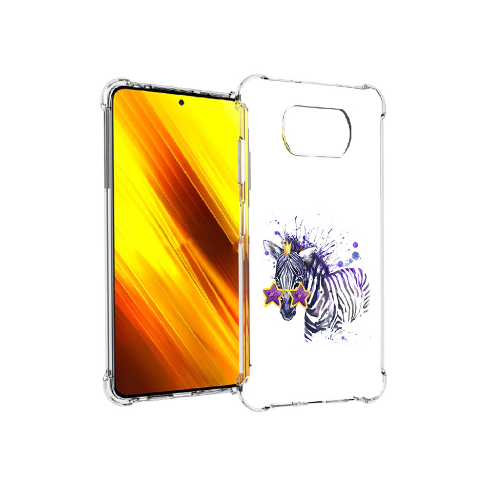 

Чехол MyPads Tocco для Xiaomi Poco X3 акварельная зебра (PT154881.262.215), Прозрачный, Tocco