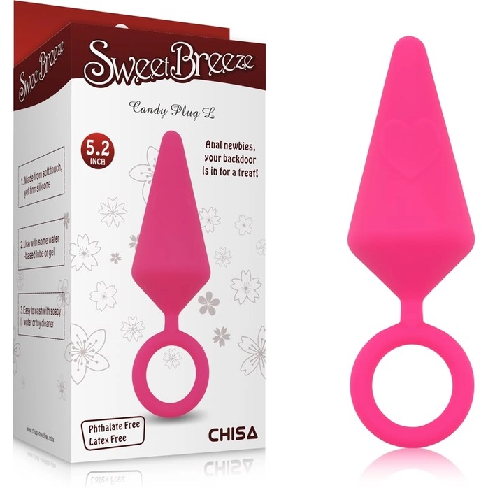 фото Розовая анальная пробка с кольцом candy plug l 13,2 см chisa chisa novelties