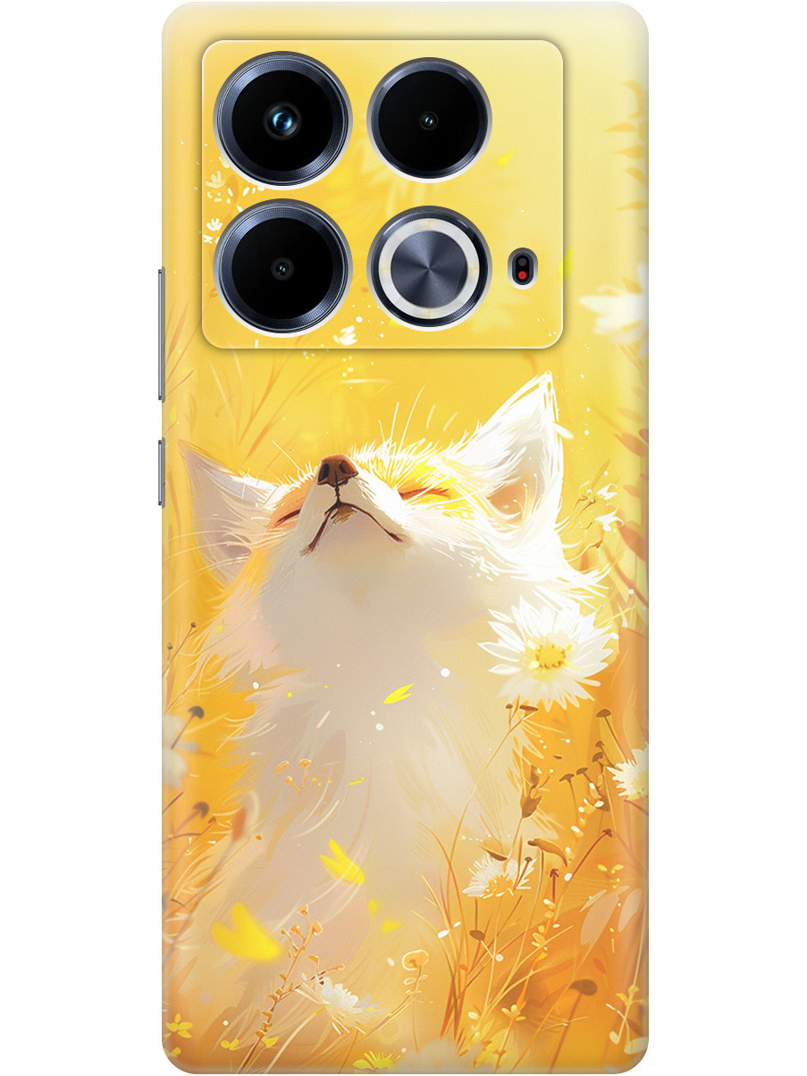 

Силиконовый чехол на Infinix Note 40 с принтом "Лиса в цветах", Прозрачный;белый;желтый;оранжевый, 782626411