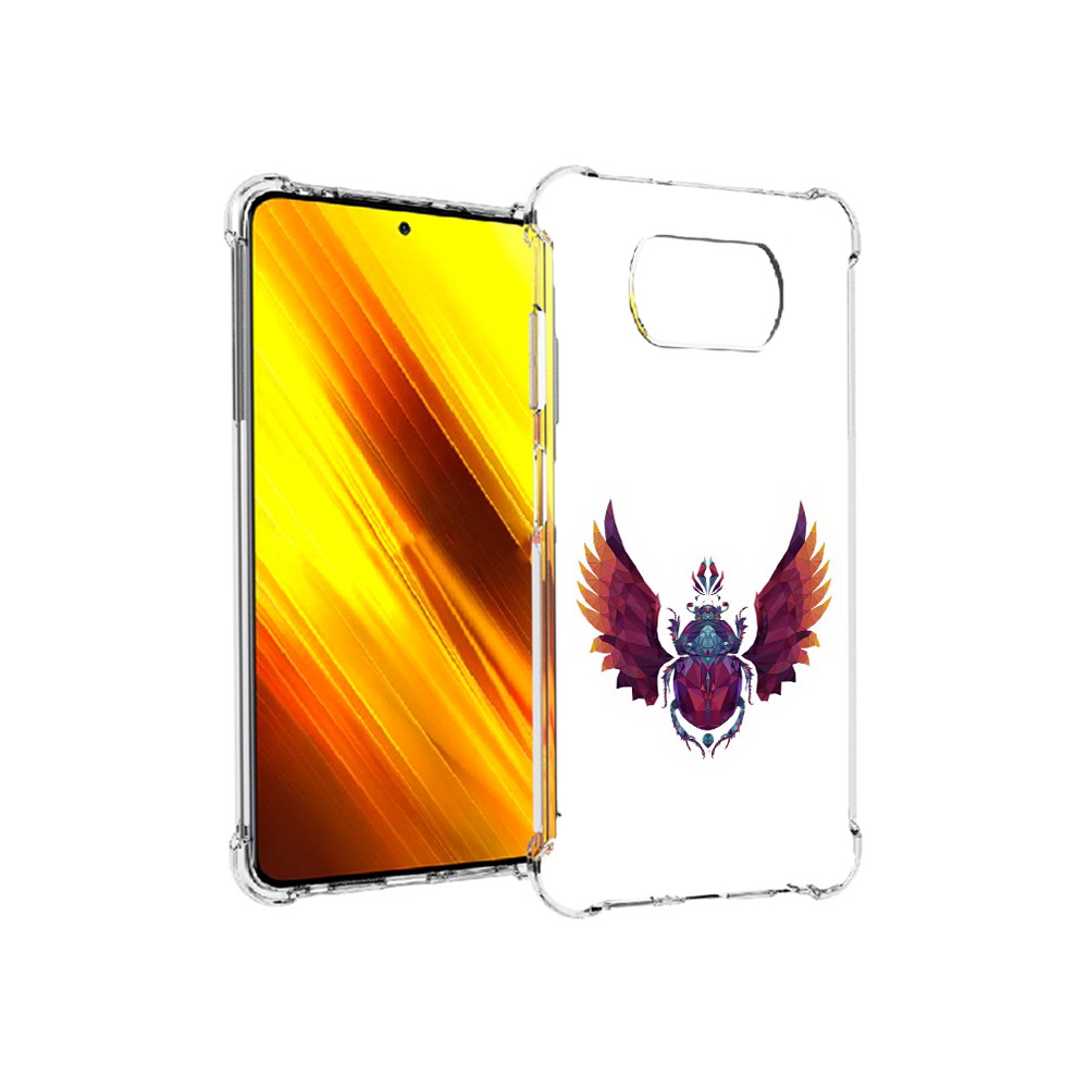 

Чехол MyPads Tocco для Xiaomi Poco X3 алмазный скоробей (PT154881.262.219), Прозрачный, Tocco