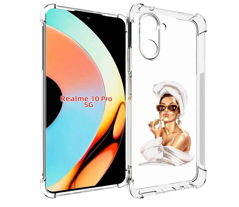 

Чехол бампер MyPads Девушка-утром женский для Realme 10 Pro прот..., Прозрачный, Tocco