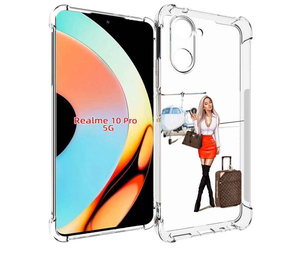 

Чехол бампер MyPads Деловая-девушка женский для Realme 10 Pro пр..., Прозрачный, Tocco