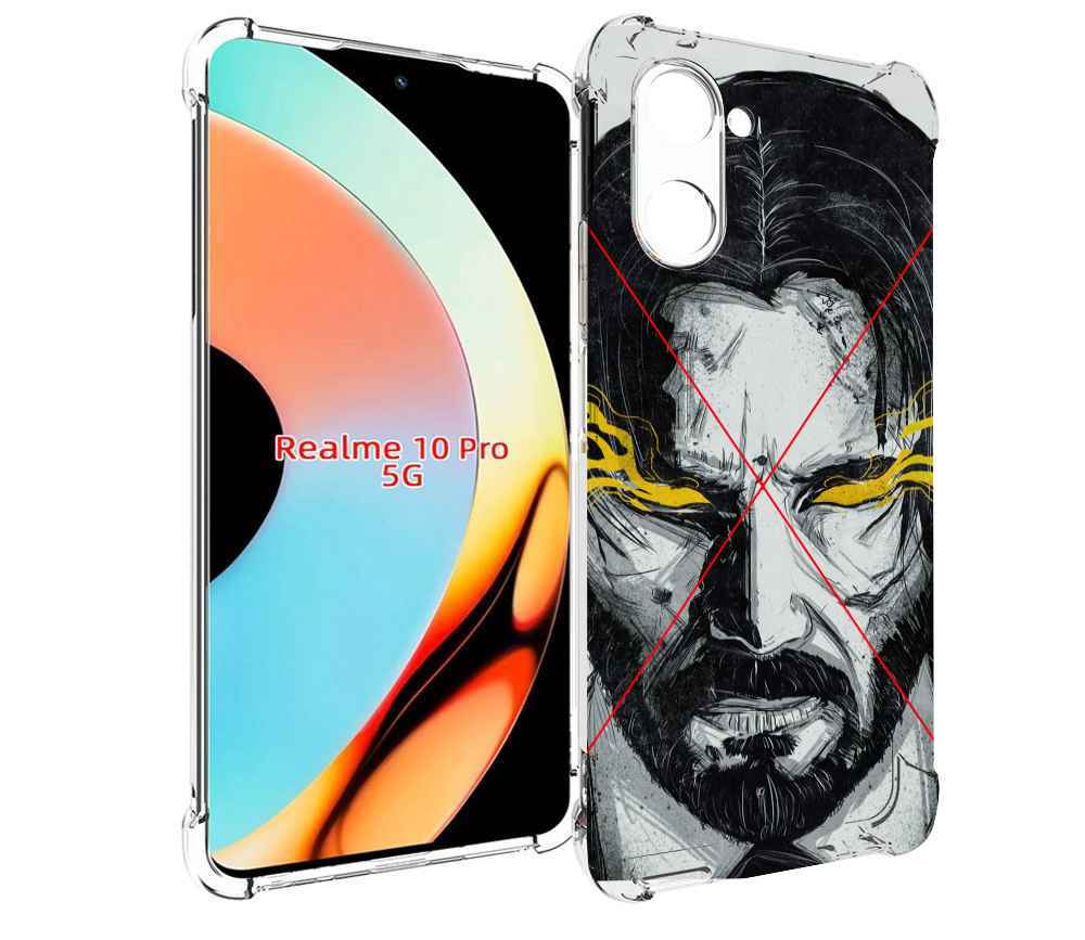 

Чехол бампер MyPads Джон-Уик для Realme 10 Pro противоударный, Прозрачный, Tocco