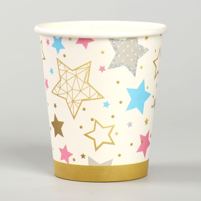 

Стакан бумажный «Цветные звёзды», 250 мл, набор 6 шт., Разноцветный