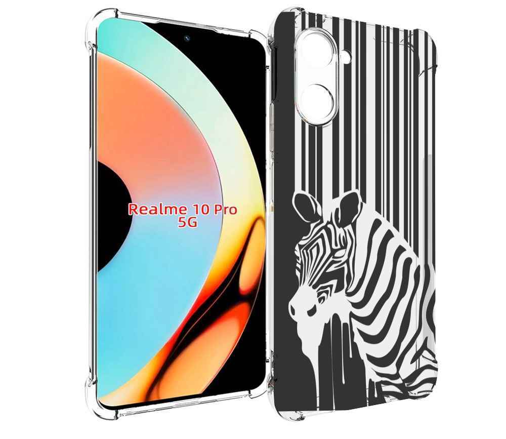 

Чехол бампер MyPads Зебра для Realme 10 Pro противоударный, Прозрачный, Tocco