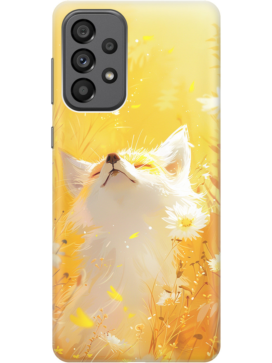 

Силиконовый чехол на Samsung Galaxy A73 5G с принтом "Лиса в цветах", Прозрачный;белый;желтый;оранжевый, 740133111