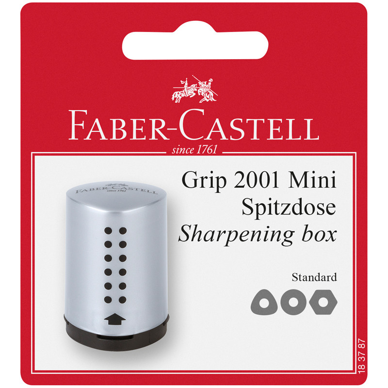 

Faber Castell Точилка пластиковая Faber-Castell Grip 2001 Mini, 1 отверстие, контейнер, се, Точилка пластиковая Faber-Castell "Grip 2001 Mini", 1 отверстие, контейнер, серая