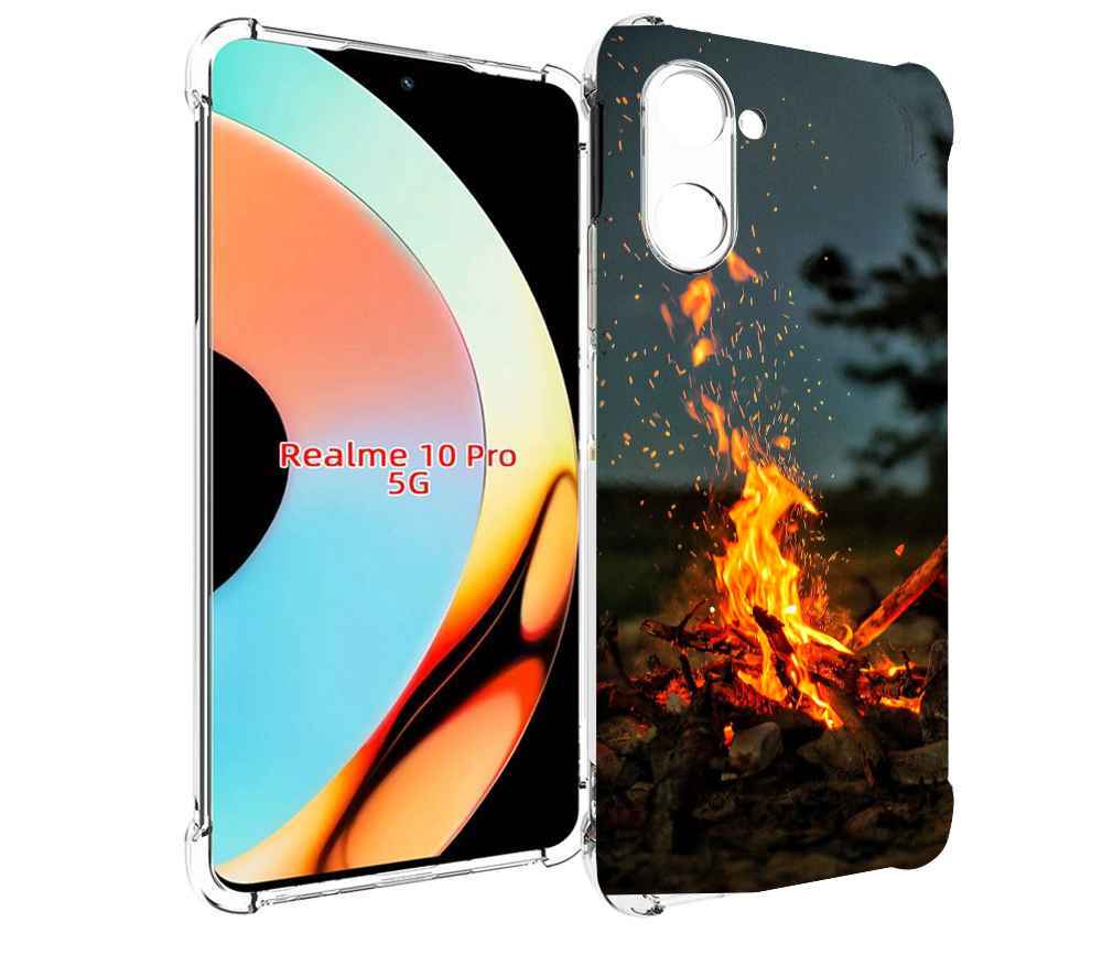 

Чехол бампер MyPads Костер-ночное-небо для Realme 10 Pro противо..., Прозрачный, Tocco