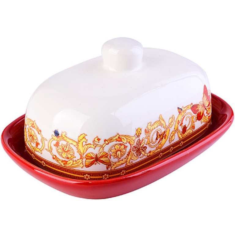 

Масленка с крышкой LORAINE 30781, Белый;желтый;красный