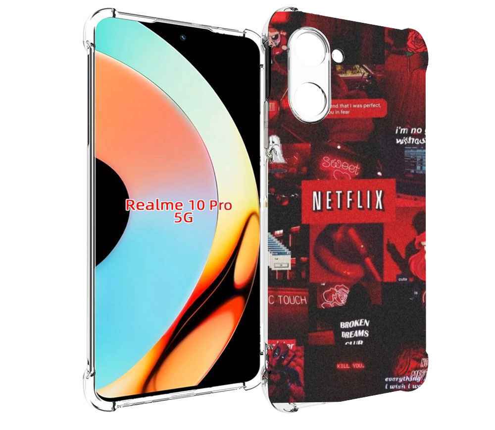 

Чехол бампер MyPads Красные-проекты для Realme 10 Pro противоуда..., Прозрачный, Tocco