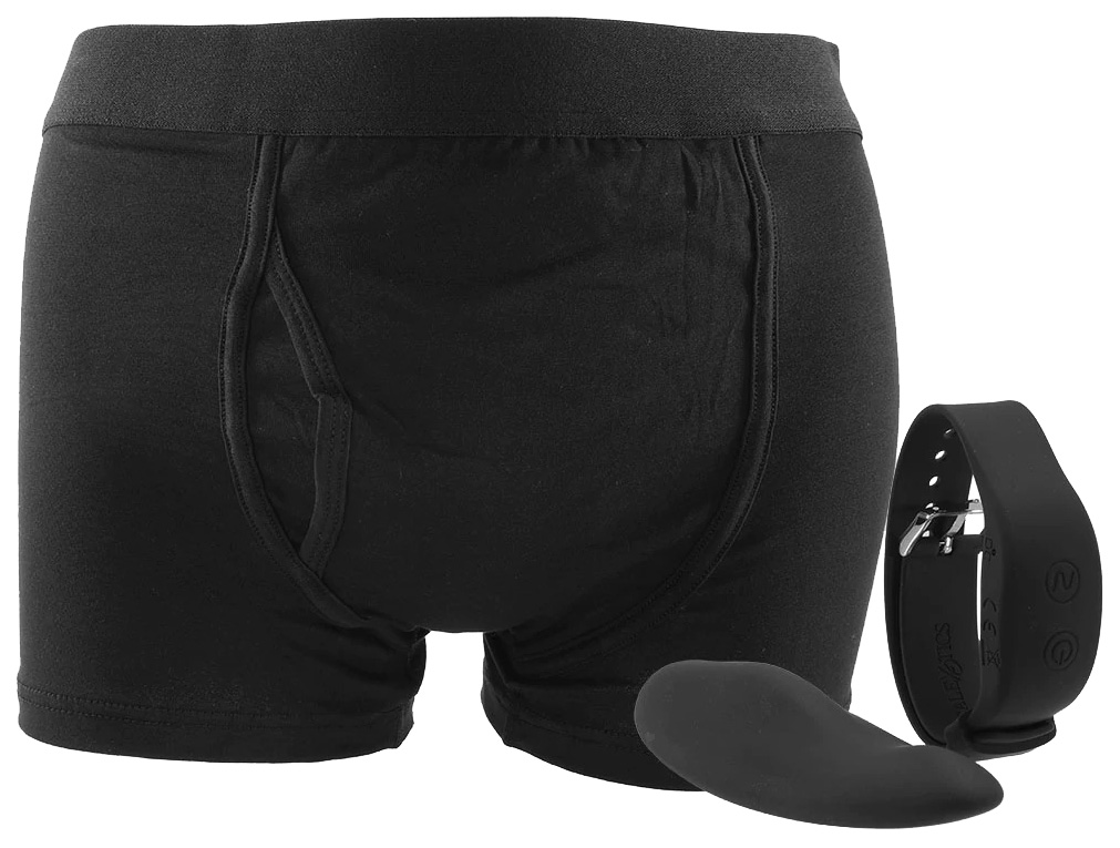 Боксеры с вибромассажером California Exotic Novelties Remote Control Panty Set черные M-L