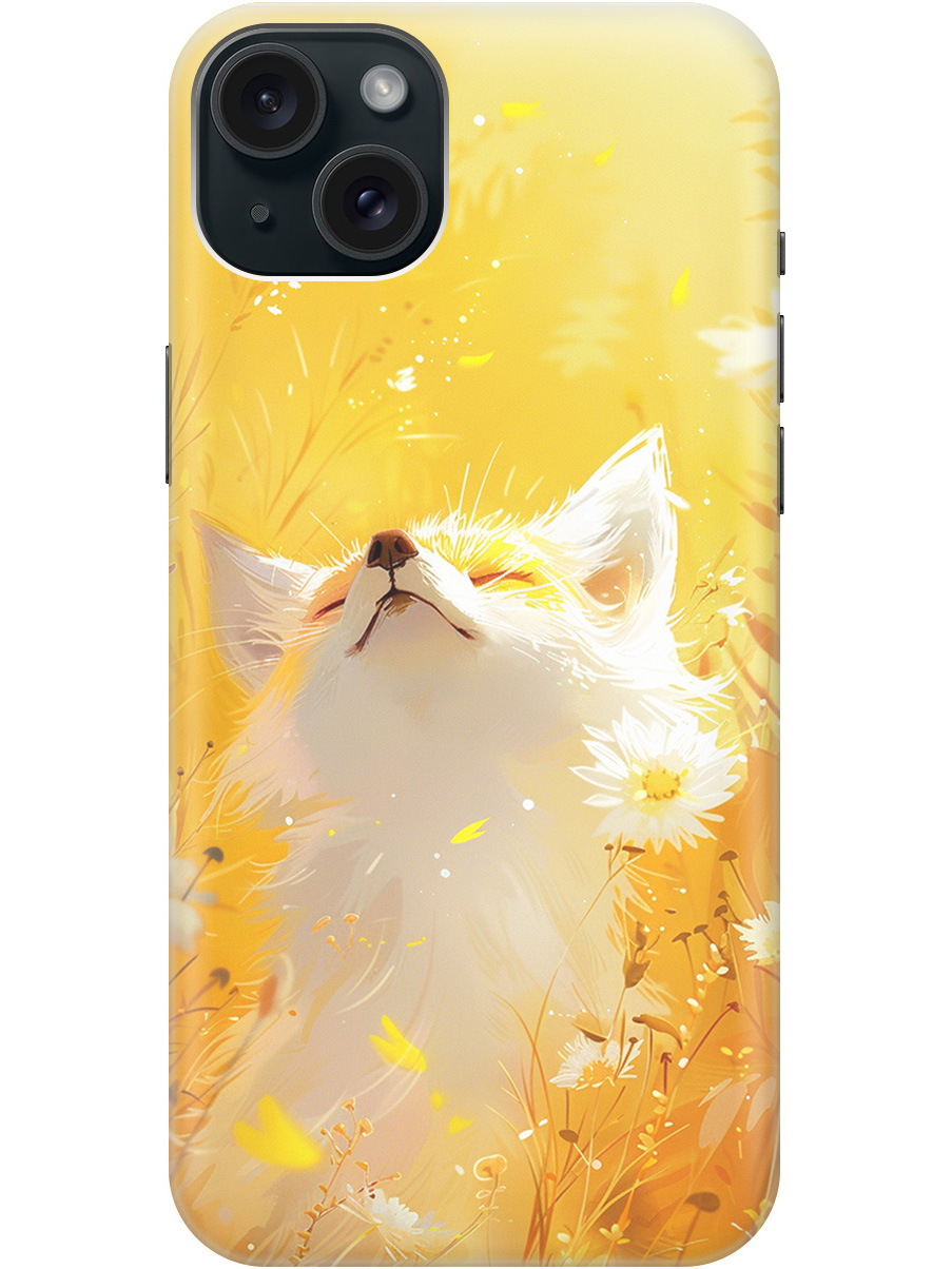 

Силиконовый чехол на Apple iPhone 15 Plus с принтом "Лиса в цветах", Прозрачный;белый;желтый;оранжевый, 775147911
