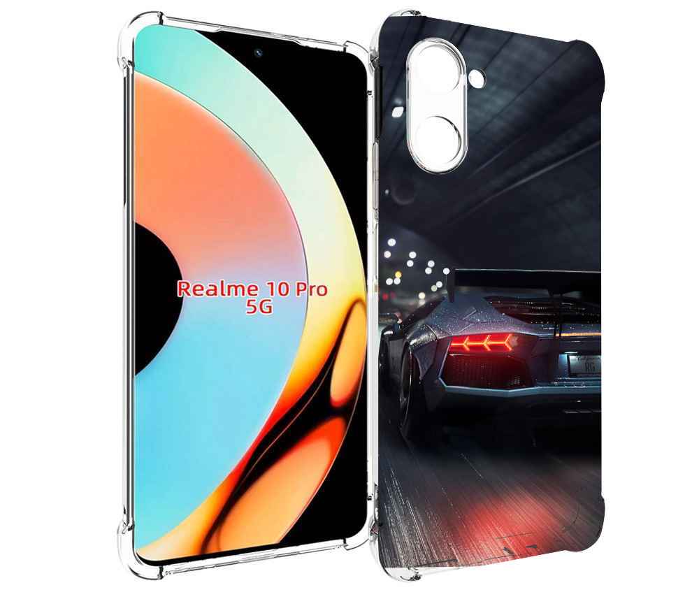 

Чехол бампер MyPads Ламба мужской для Realme 10 Pro противоударный, Прозрачный, Tocco