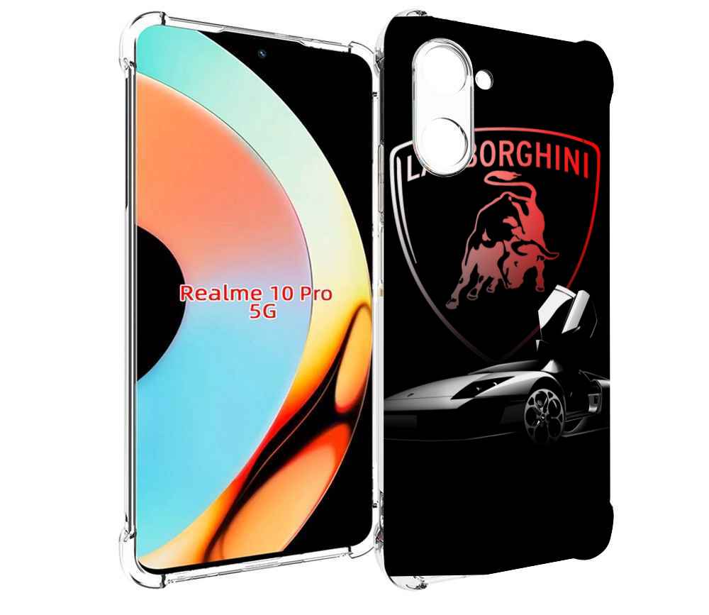 

Чехол бампер MyPads Ламборгини-black мужской для Realme 10 Pro п..., Прозрачный, Tocco